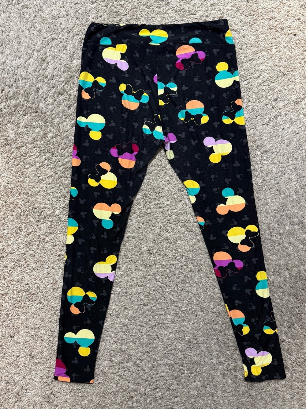 Minnie Mouse Black Leggings LuLaRoe Size Tall Curvy TC